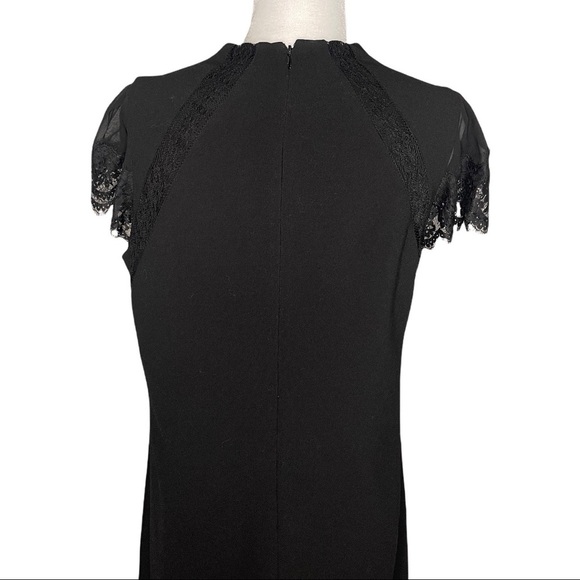 Nanette Lepore Size 10 Sheer Sleeved Fit and Flare Little Black Dress - Picture 10 of 14